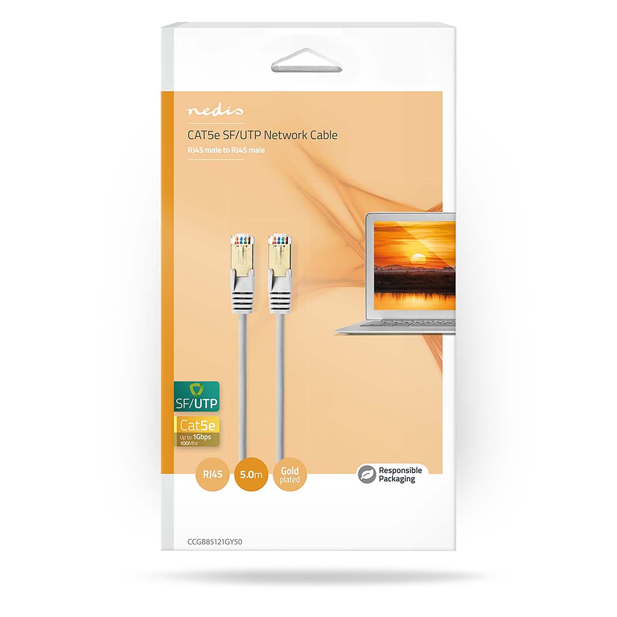 Nedis UTP CAT5e netwerkkabel RJ45, 5m, grijs