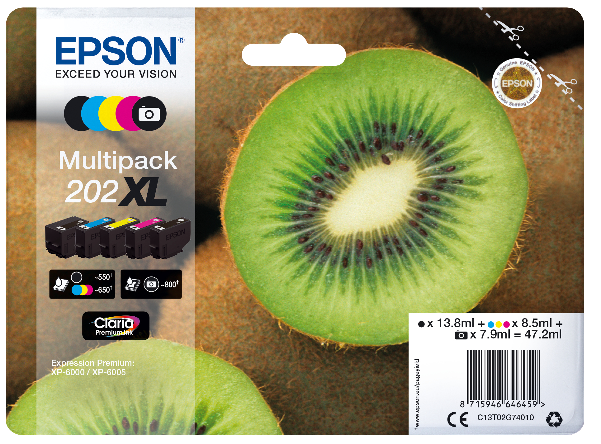 Epson 202XL Kiwi BK/C/M/Y Multipack Epson 202XL Kiwi BK/C/M/Y Multipack