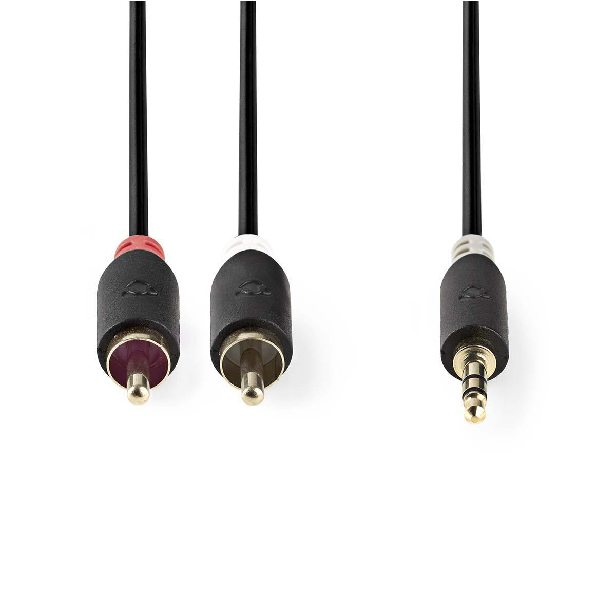 Nedis Stereo Audio kabel, 3.5 mm Male  -  2x RCA Male, 10m, Highline