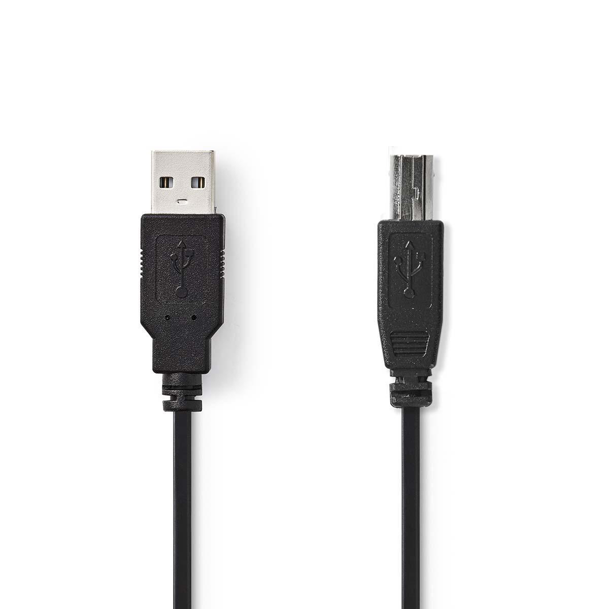 Nedis USB 2.0 kabel A Male - B Male, 5m, Zwart
