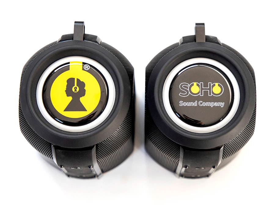 SOHO Twin Stereo Speaker Cylinders, Zwart