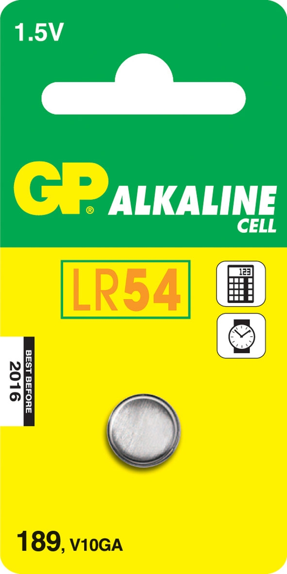  GP Alkaline knoopcel 189 (V10GA / L1130). blister 1