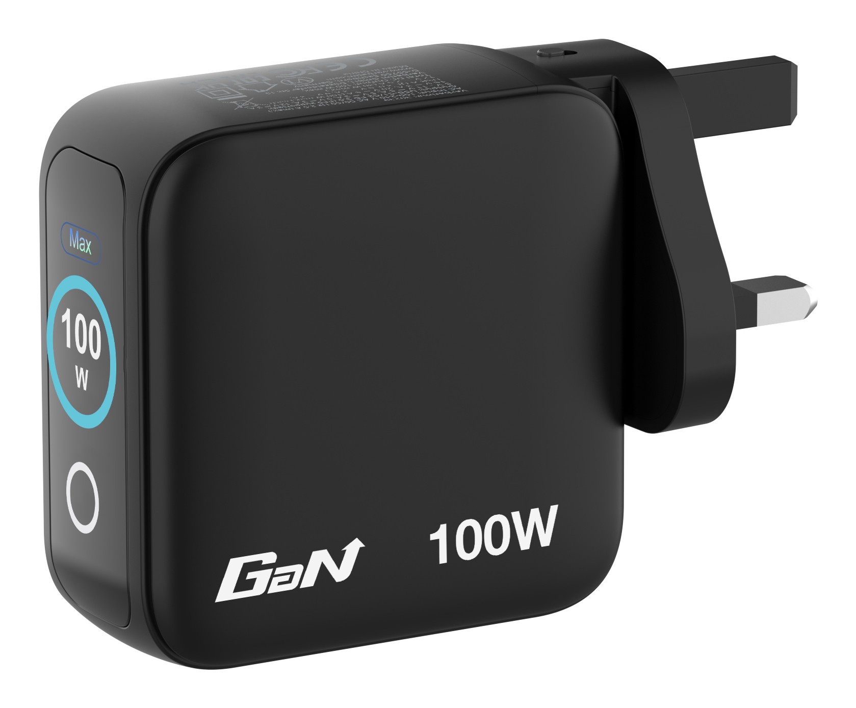 Verbatim Mini GaN Lader met display, 100W, 2x USB-C, 1x USB-A