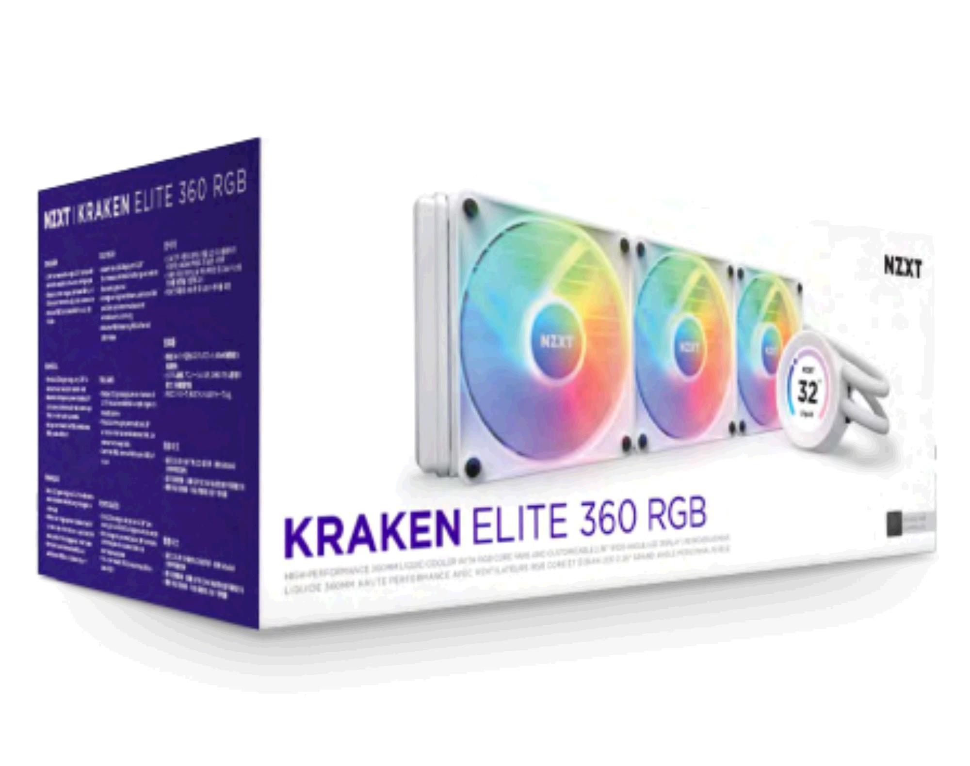 NZXT Waterkoeler Kraken 360 Elite, RGB, Wit