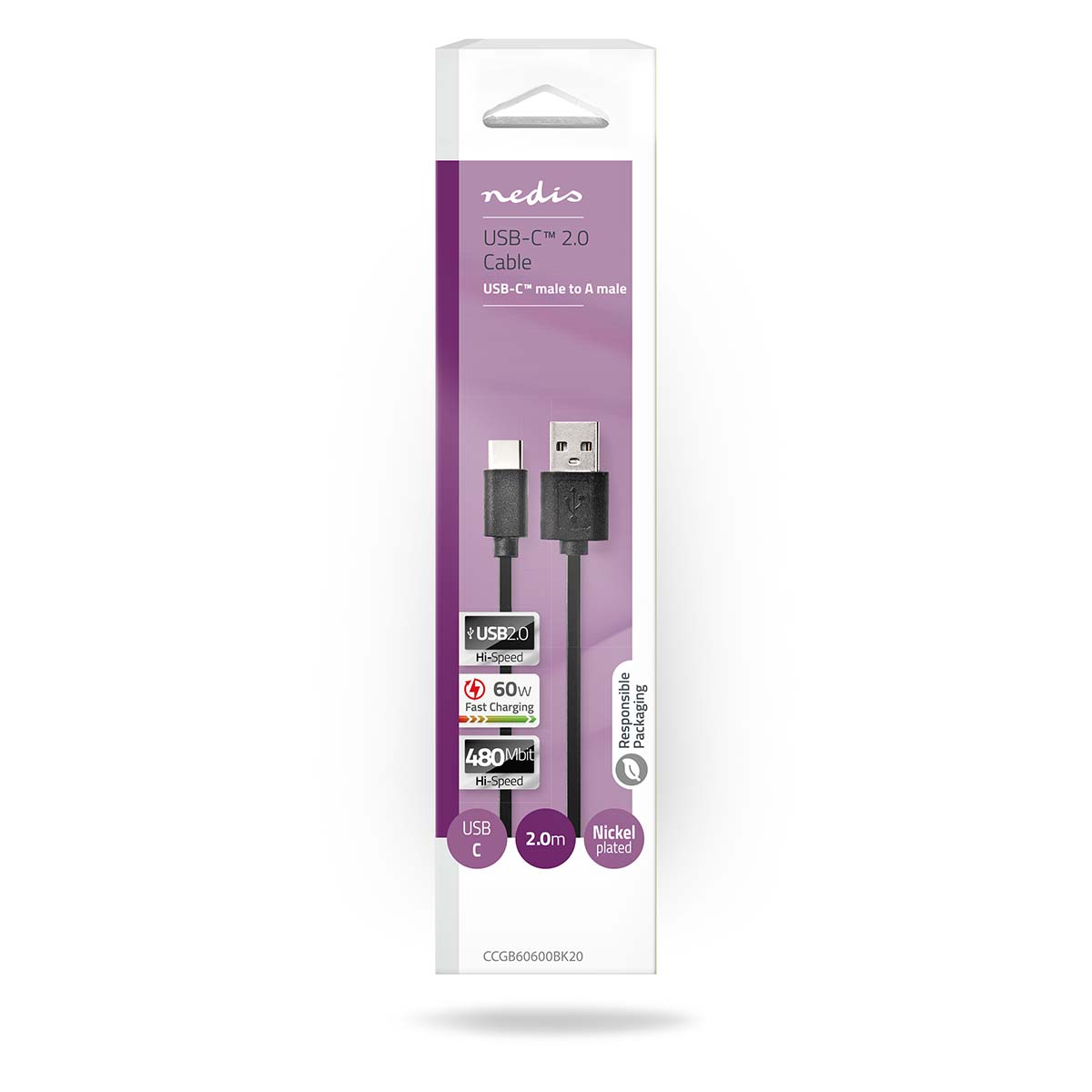 Nedis USB Kabel 2.0 | CCGB60600BK20