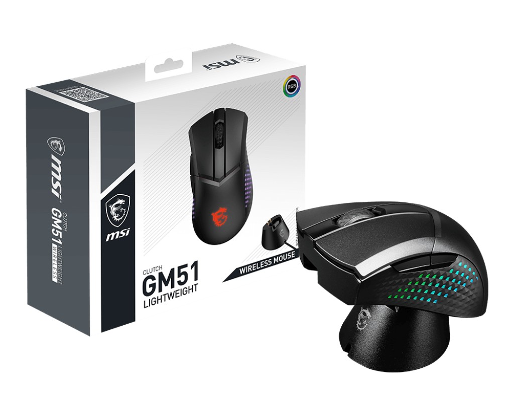 MSI Clutch GM51, Draadloos, Zwart