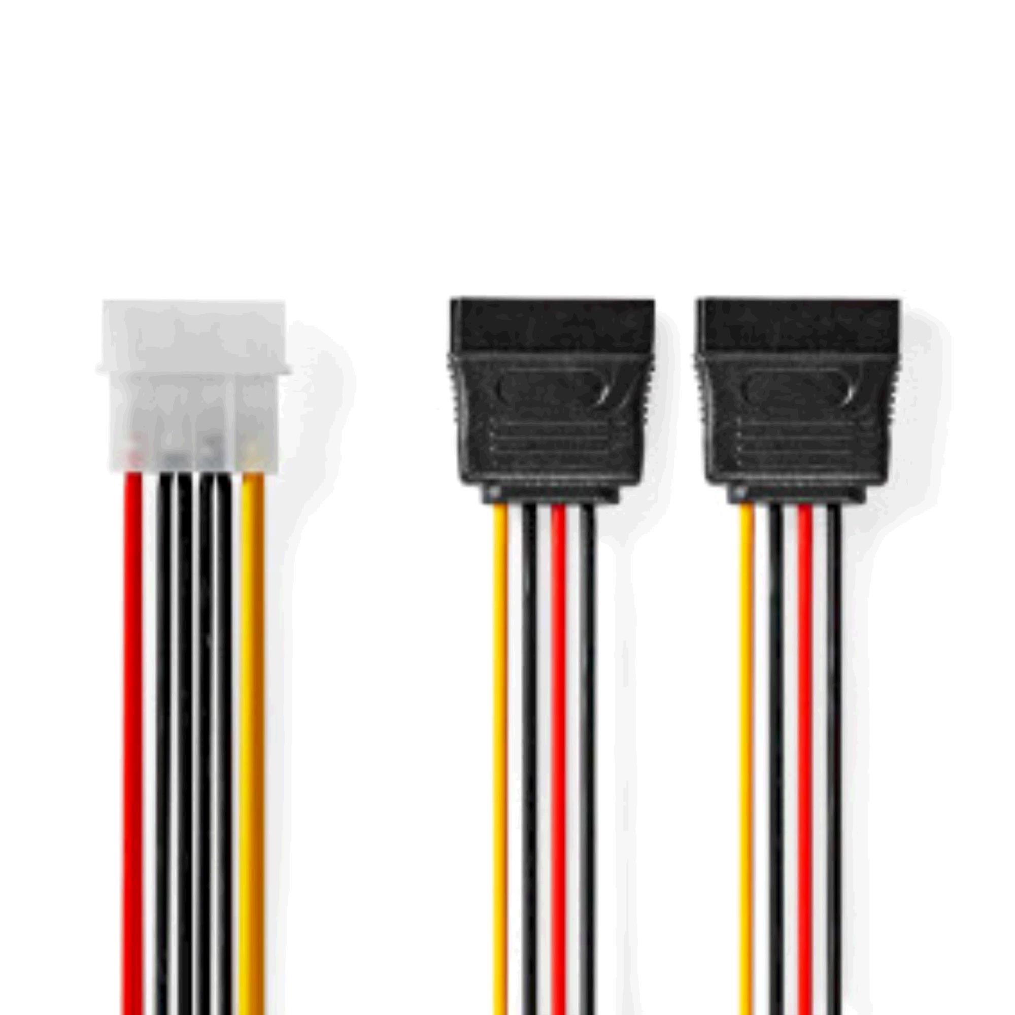 Nedis Adapter | Molex (m) > 2x SATA 15-Pins (f), 0,15m