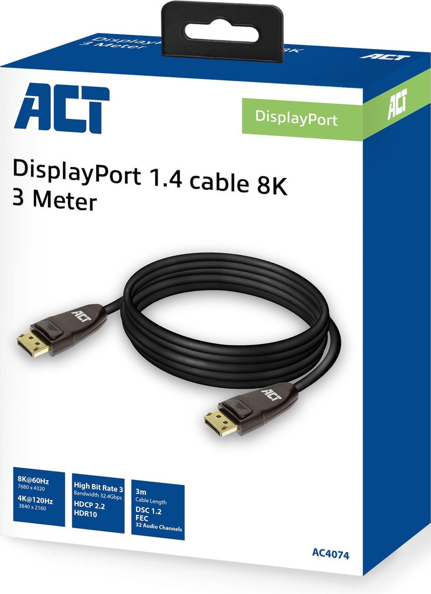 ACT DisplayPort Kabel 1.4 | 3m