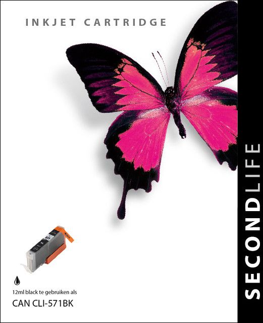 SecondLife Inkt voor: Canon CLI 571XL Zwart