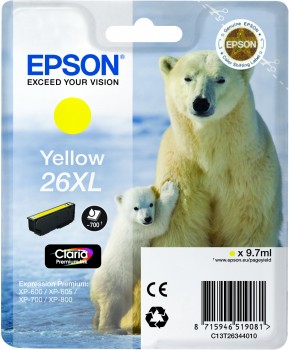 Epson 26XL Ijsbeer Geel Epson 26XL Ijsbeer Geel