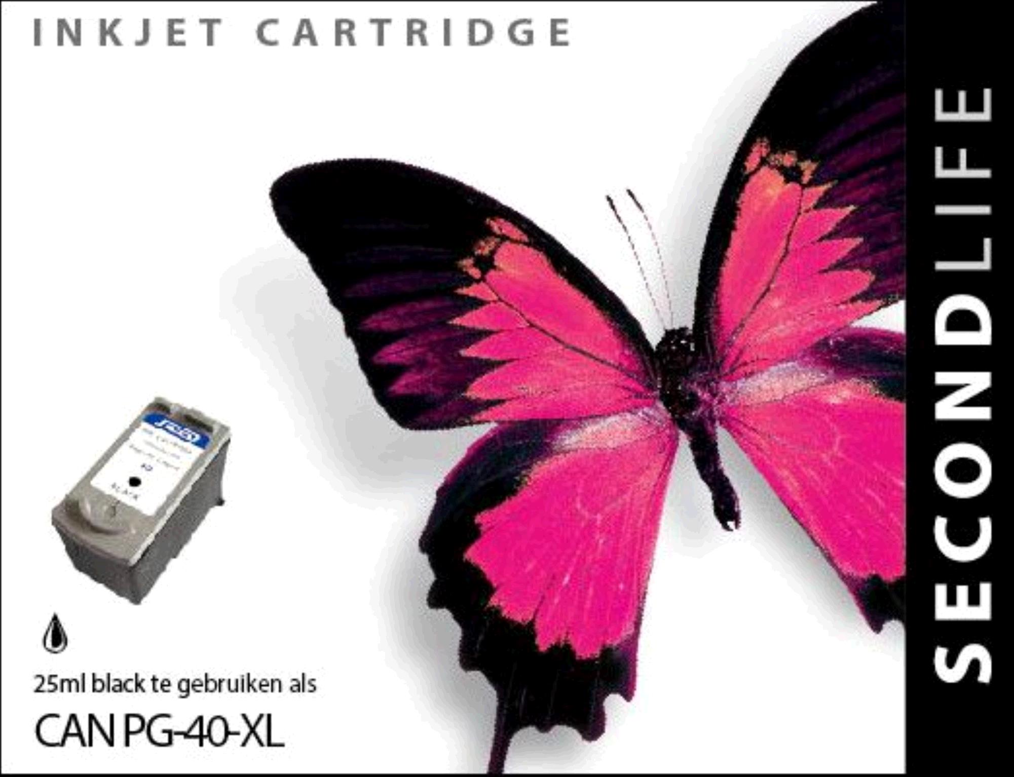 SecondLife Inkt voor: Canon PG 40 Zwart