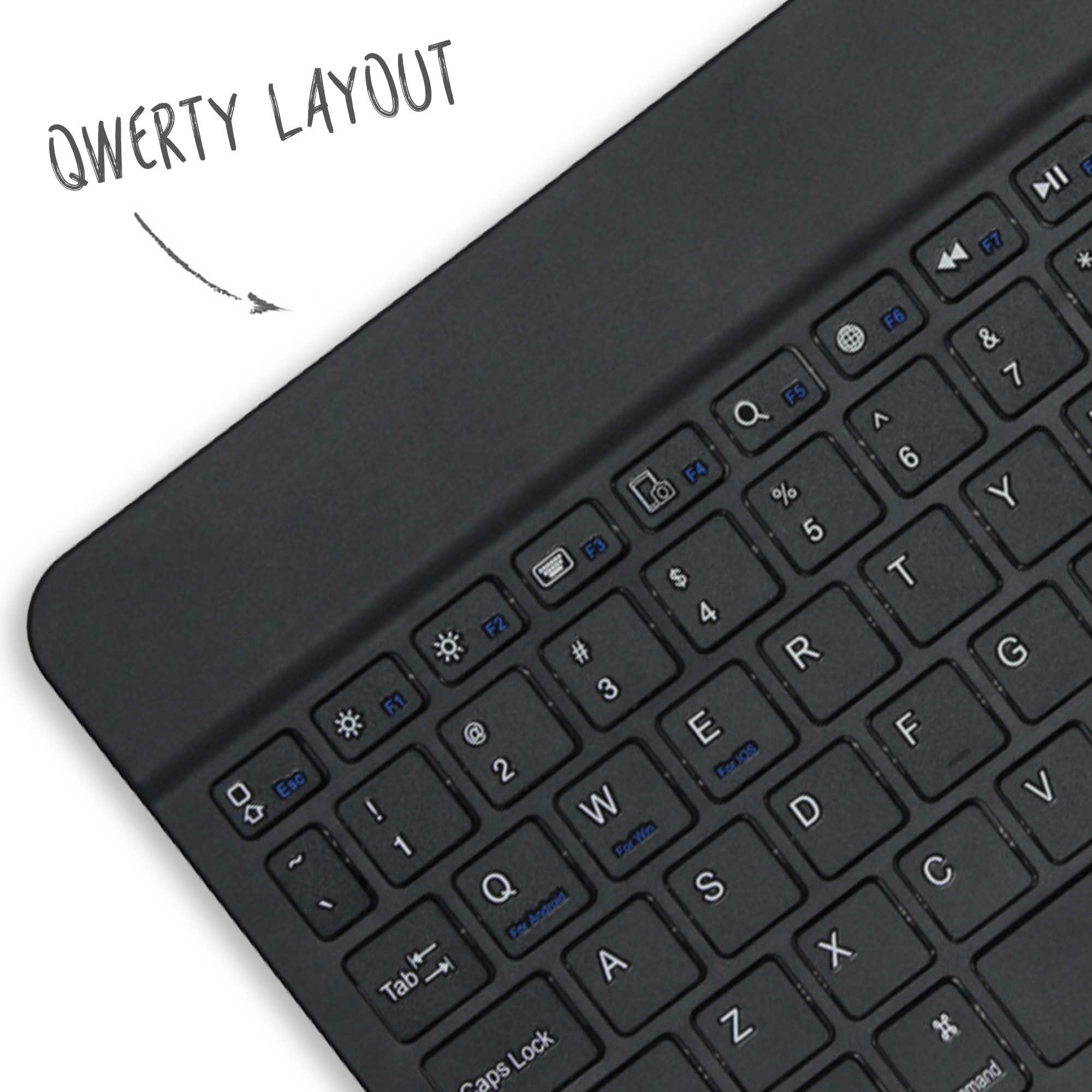 Accezz Bluetooth Keyboard Case, Samsung Galaxy Tab A9+ Zwart