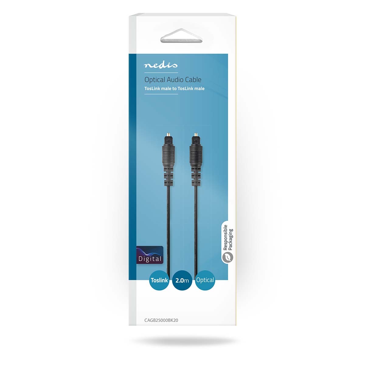 Nedis Toslink Digitale audiokabel m/m, SPDIF, 2m, zwart