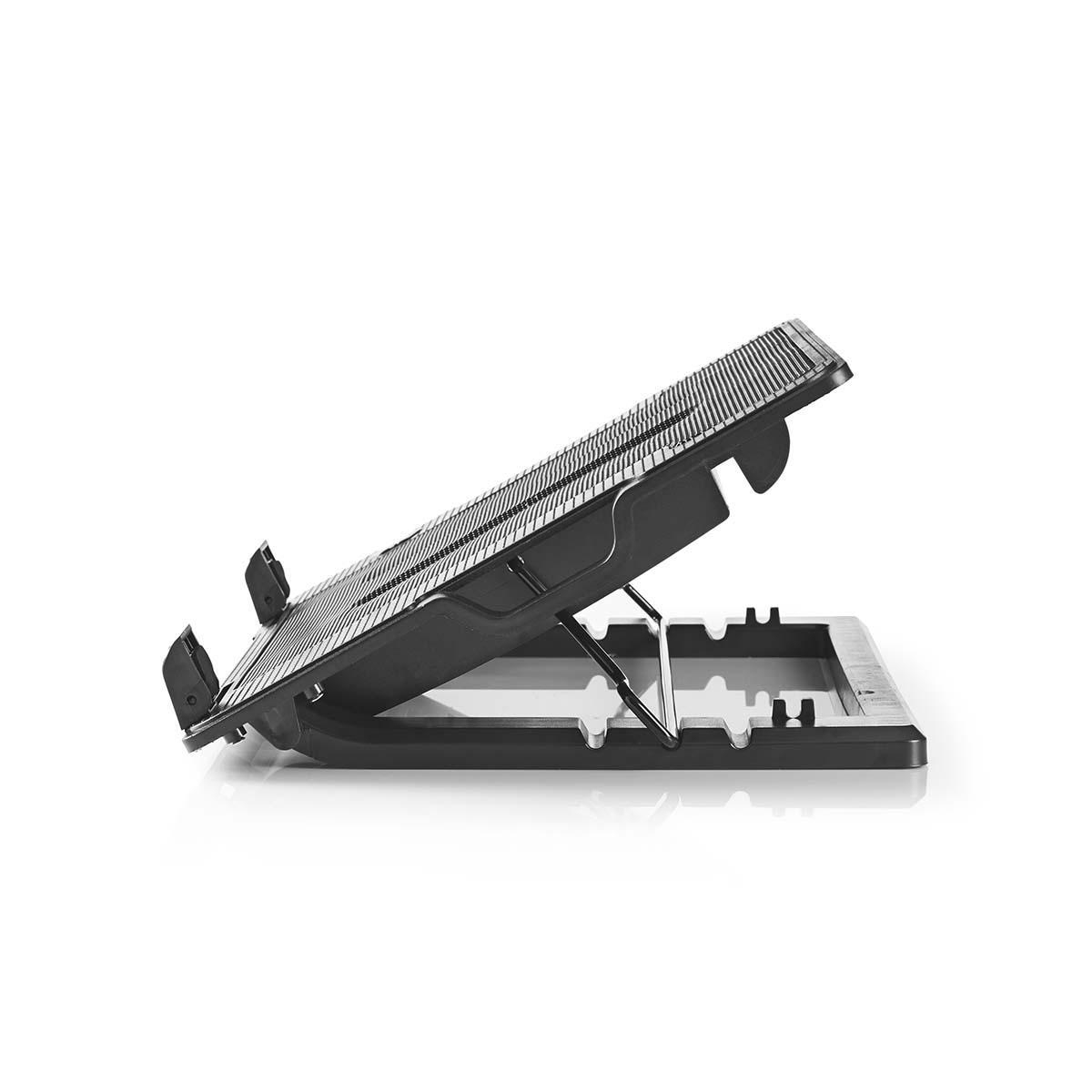 Nedis Notebook Stand met USB hub, tot 18", Universeel, Zwart