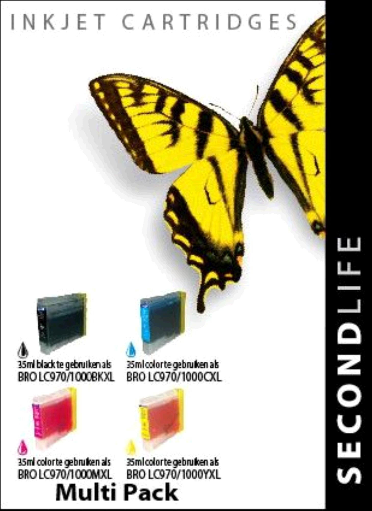 SecondLife Inkt voor: Brother LC-970 / 1000 Multipack