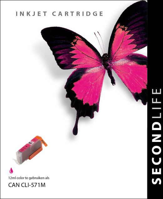 SecondLife Inkt voor: Canon CLI 571XL Magenta