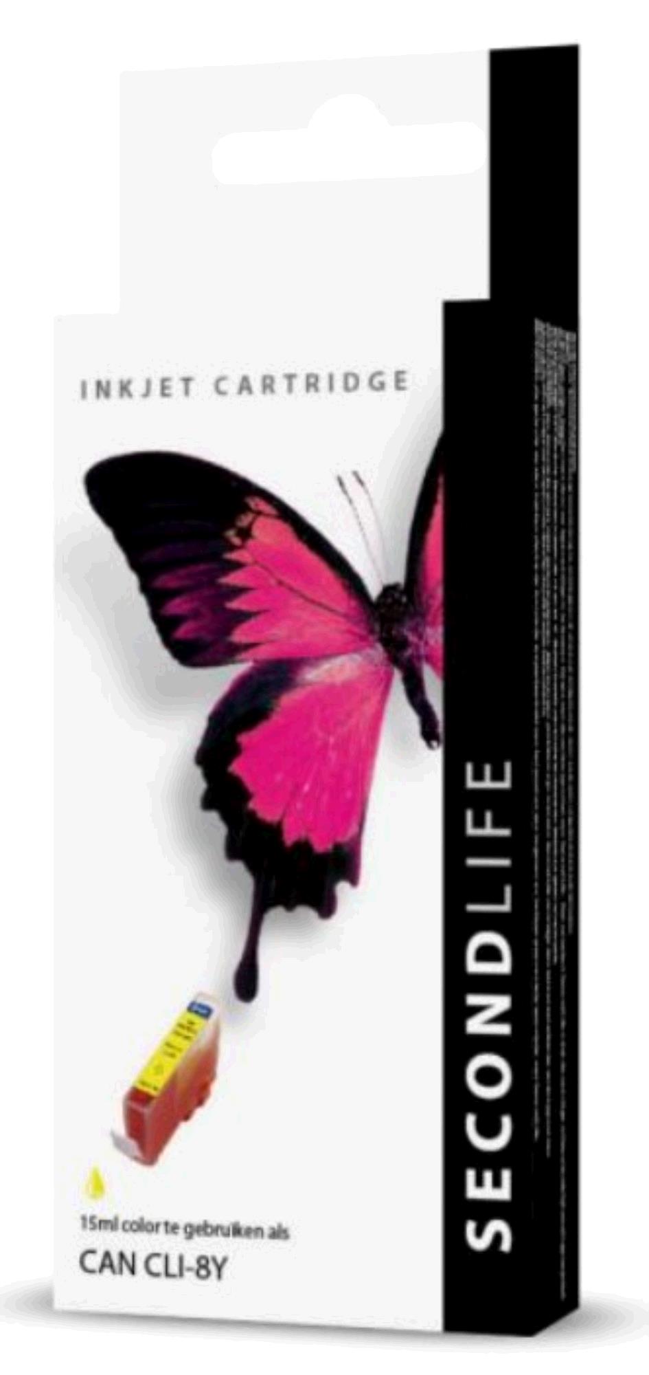 SecondLife Inkt voor: Canon CLI 8 Geel