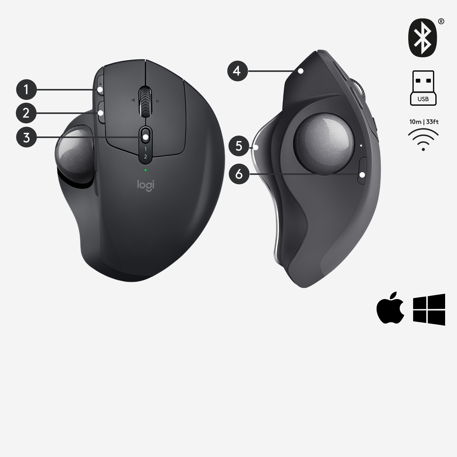 Logitech MX Ergo Zwart