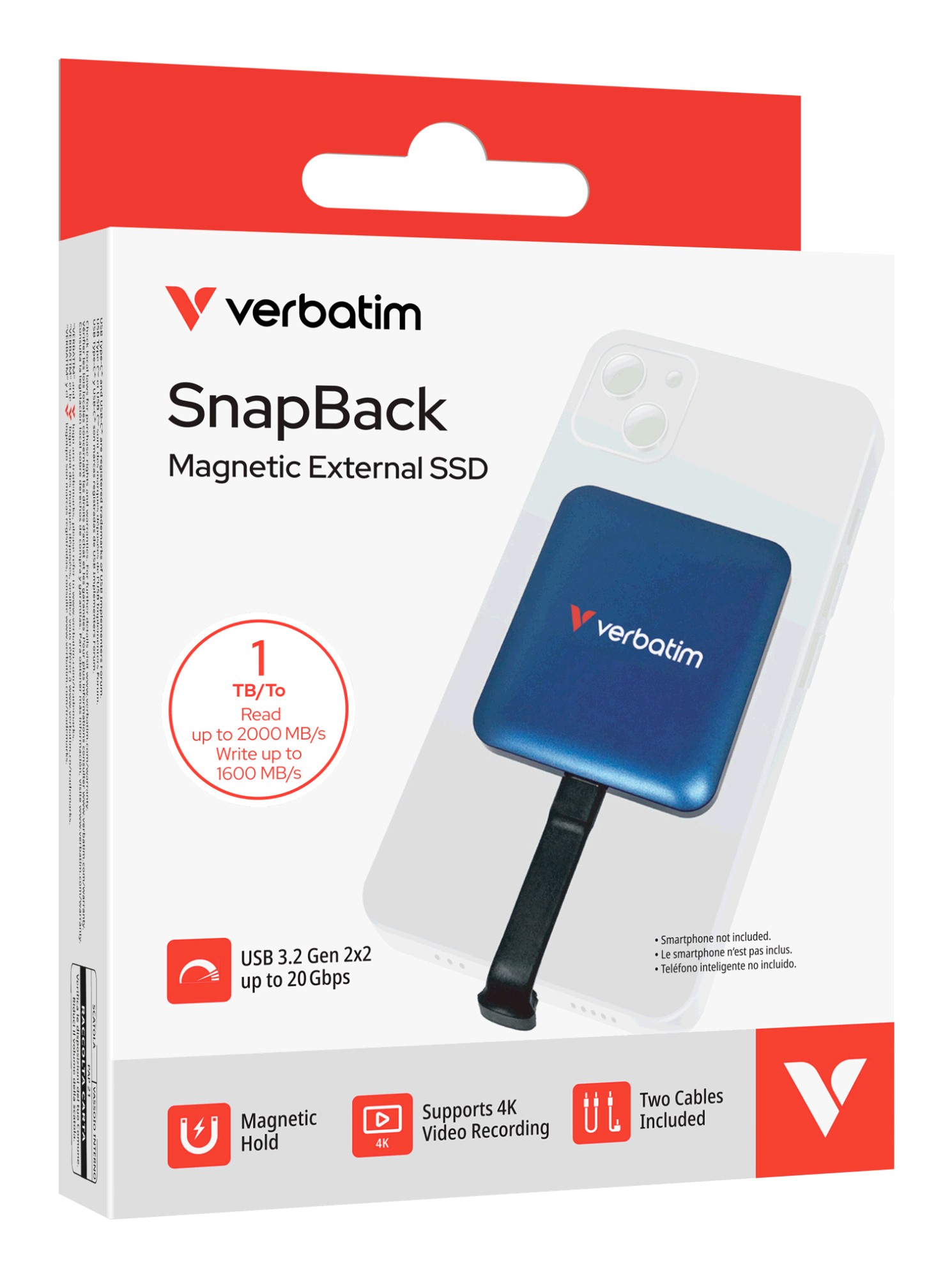 Verbatim eSSD SnapBack, 1TB, MagSafe, Blue Metallic