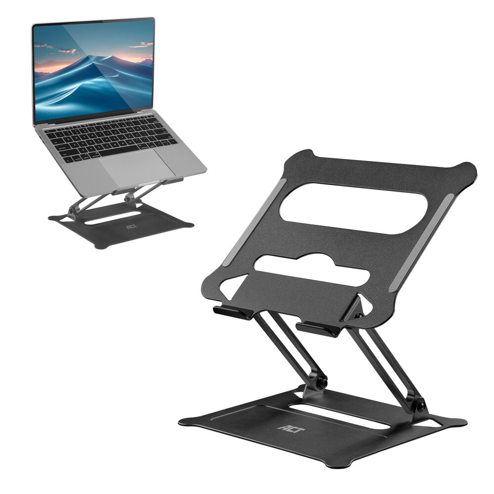ACT Laptopstandaard, AC8140, inklapbaar, traploos in hoogte verstelbaar