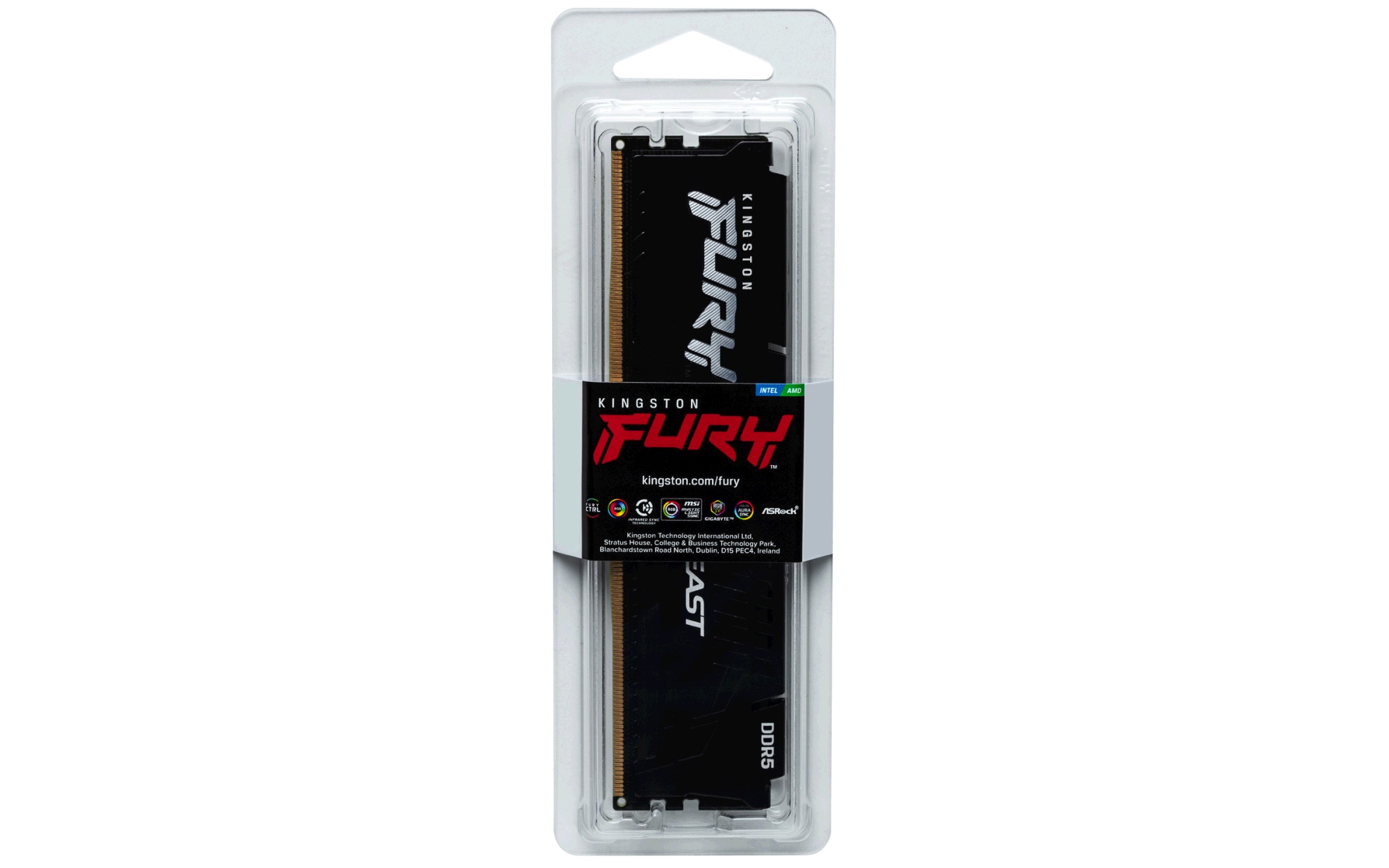 Kingston 16GB DDR5 5600MHz, DIMM, FURY Beast Black C40