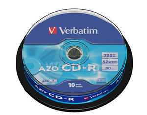Verbatim CD-R 52x, 700MB/80min, spindle-10 Verbatim CD-R 52x, 700MB/80min, spindle-10