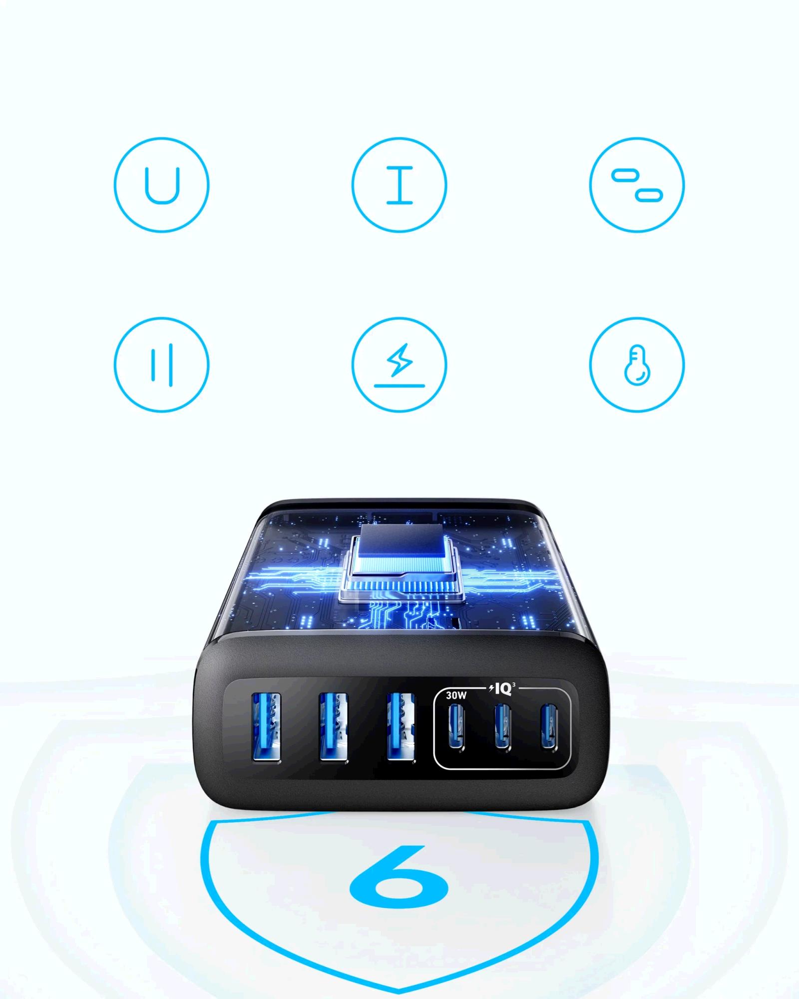 Anker 114W 3C/3A Zwart