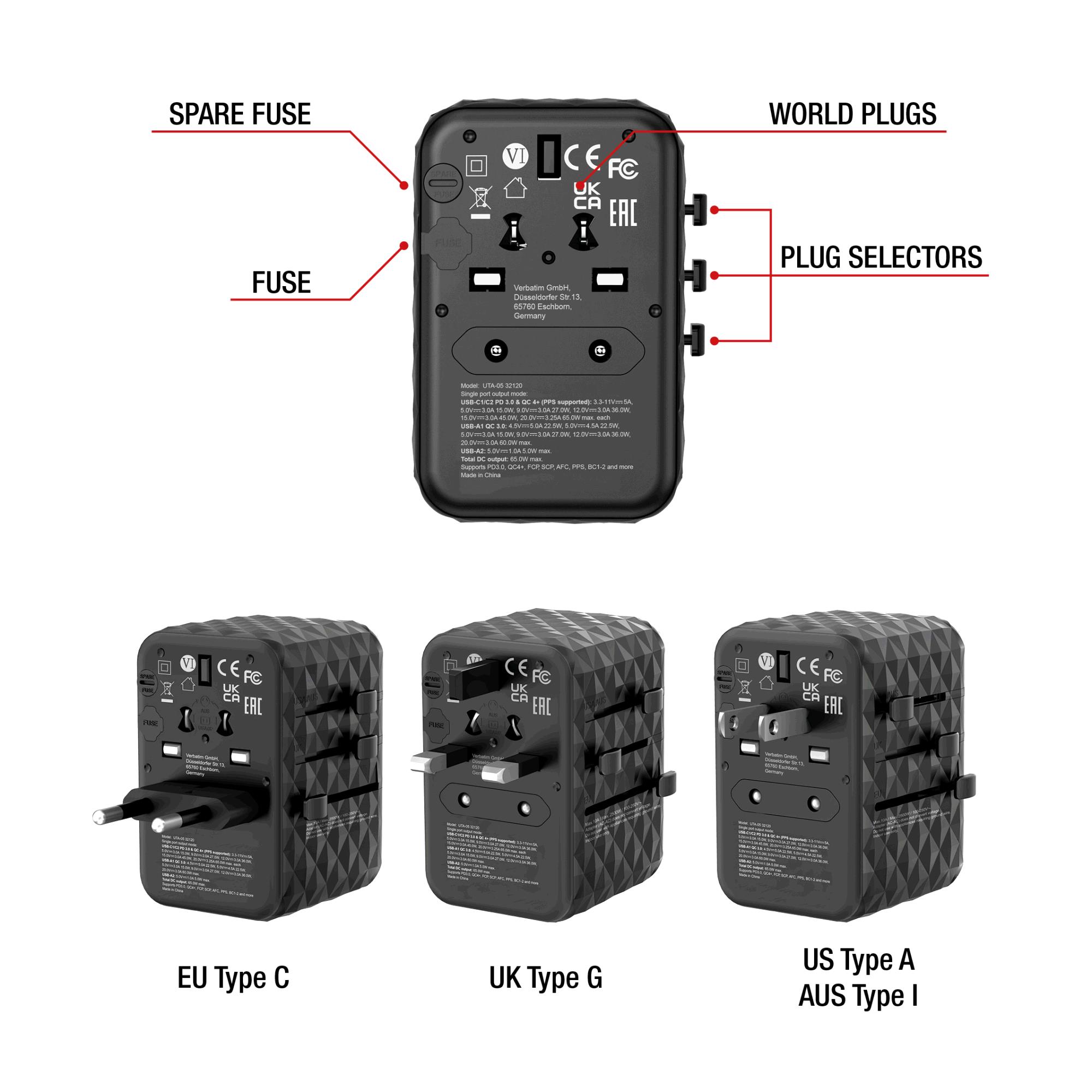 Verbatim USB Reisoplader | UTA-05