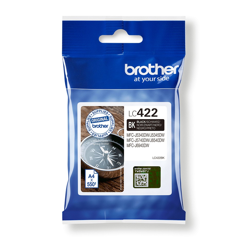 Brother Inkt LC-422C, Zwart