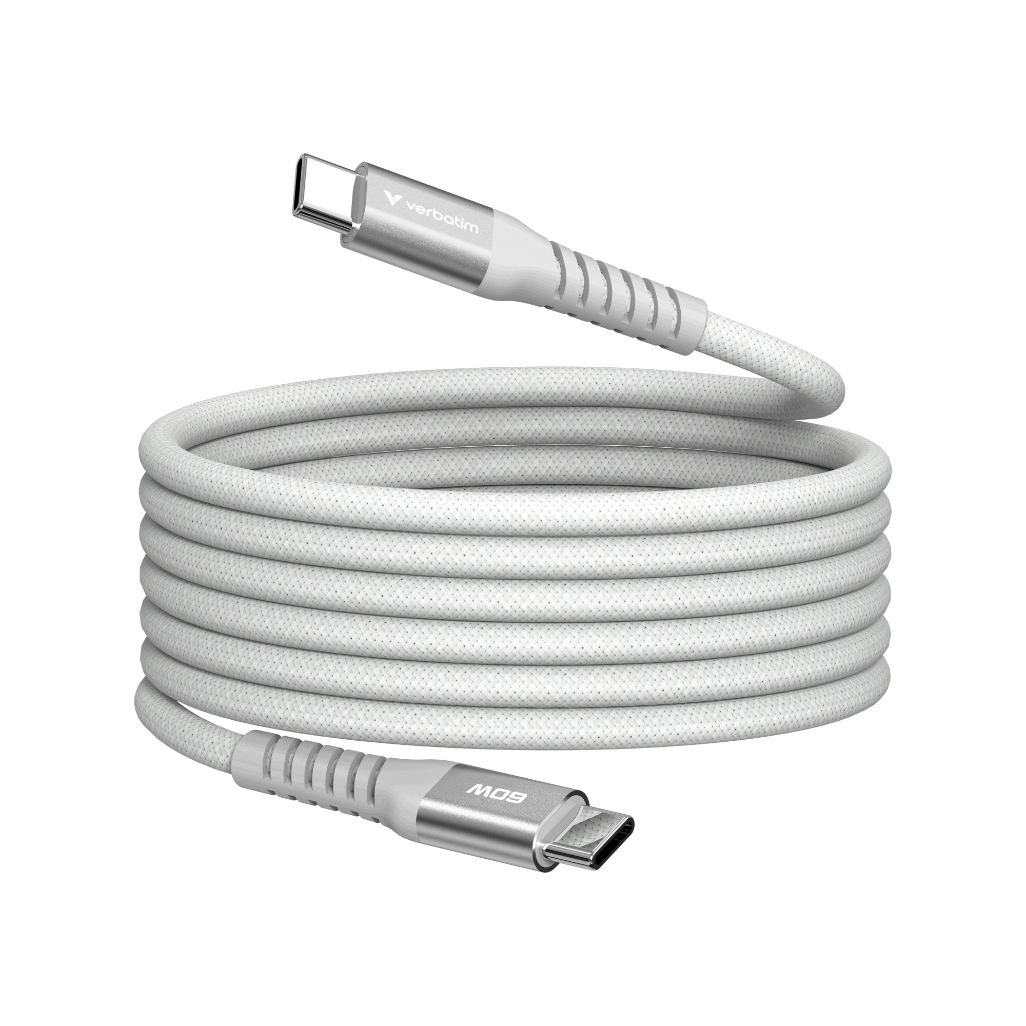 Verbatim Sync & Charge Magnetische Kabel, USB-C, 60W, 1,2m, Grijs