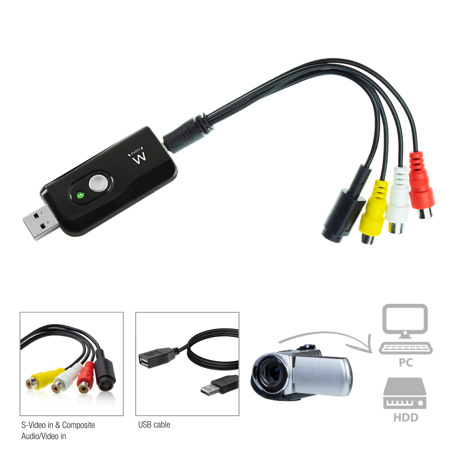 Ewent USB Video grabber met software, EW3707