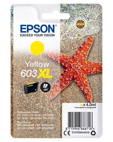 Epson inkt, 603XL, Zeester, Yellow