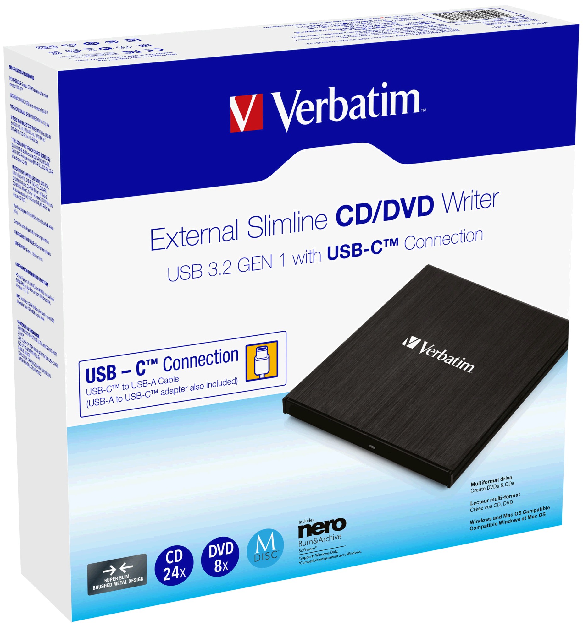 Verbatim Slimline Externe DVD brander Zwart
