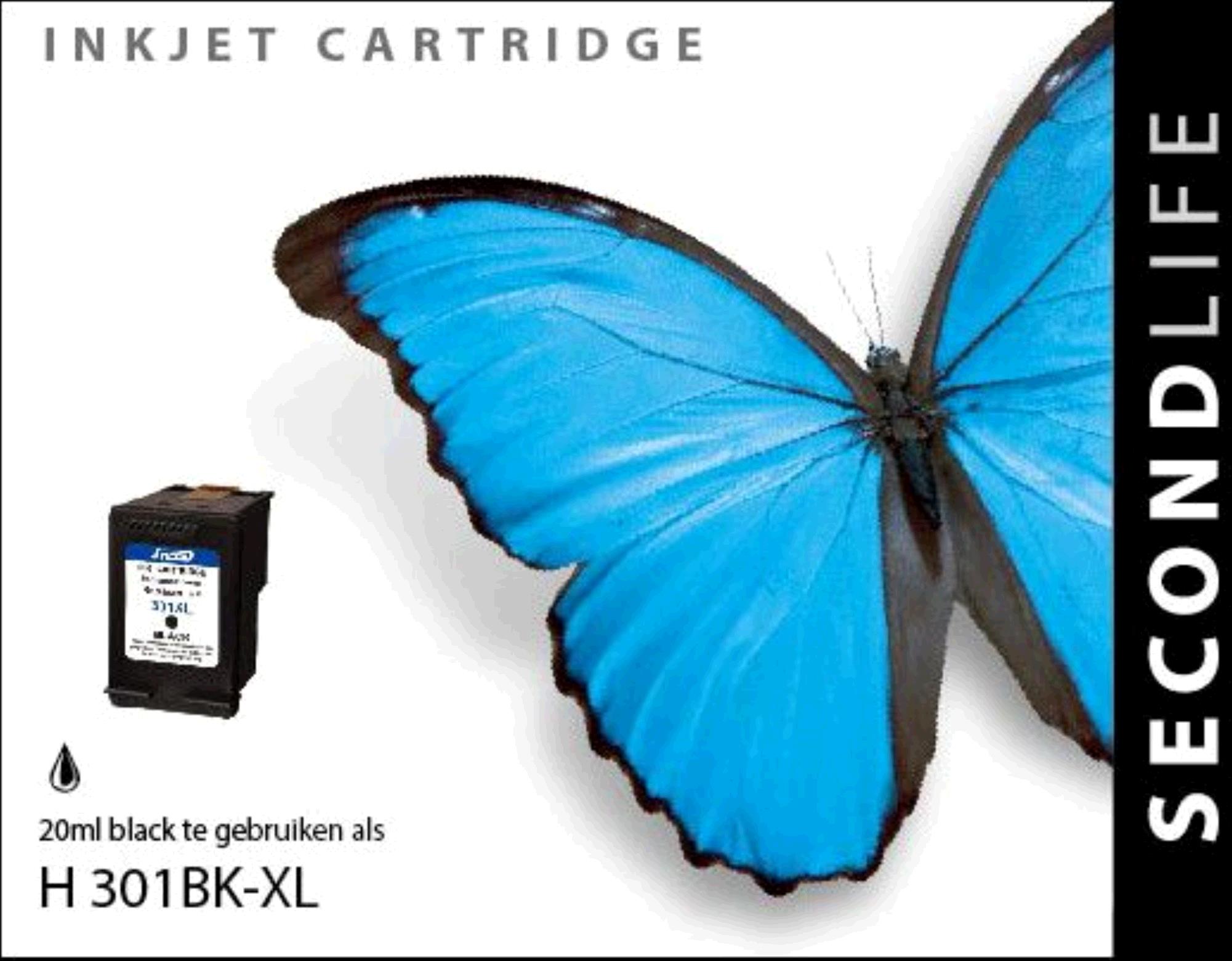 SecondLife Inkt, HP 301XL Black