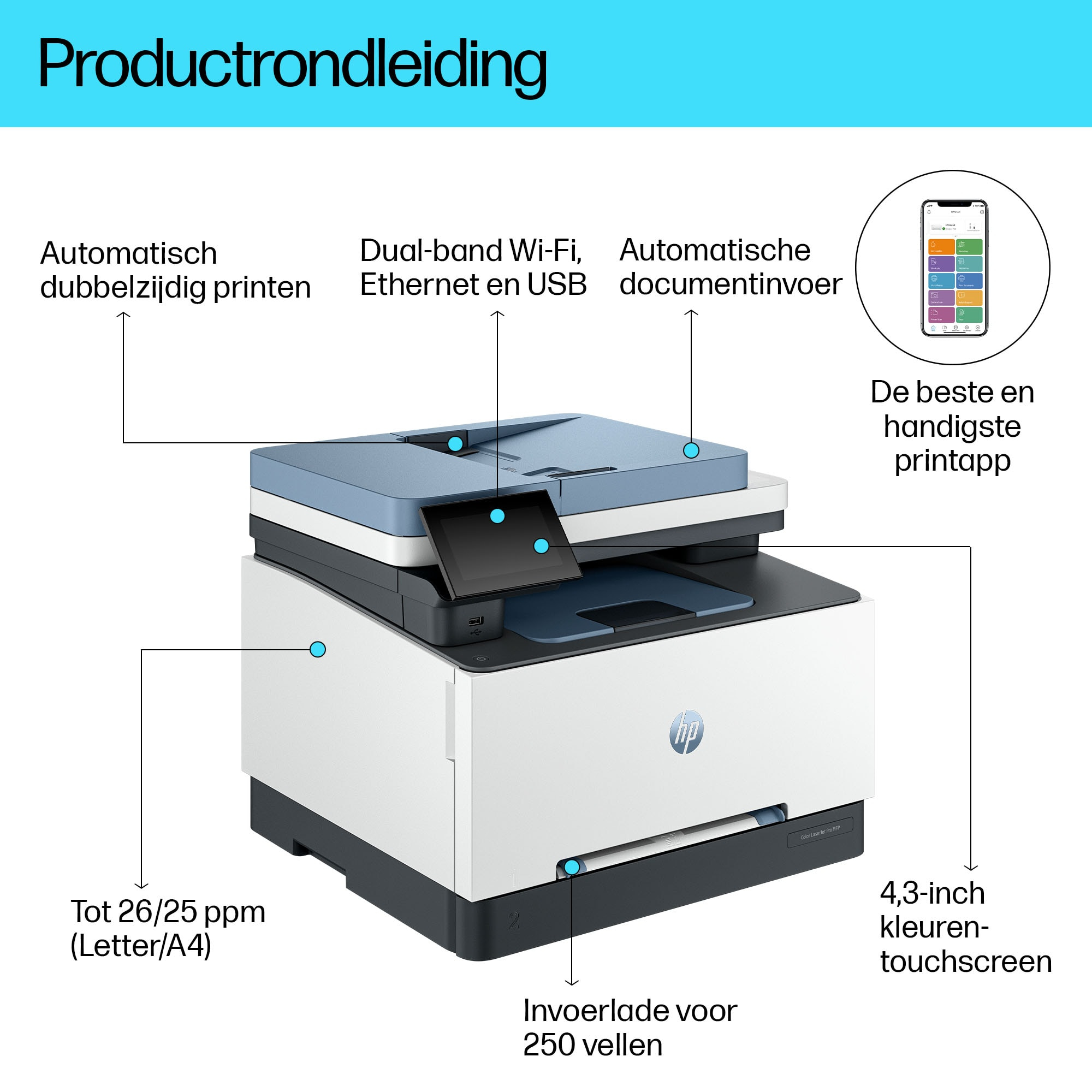 HP Color LaserJet Pro MFP 3302sdw All-in-One kleurenlaserprinter - WiFi - LAN