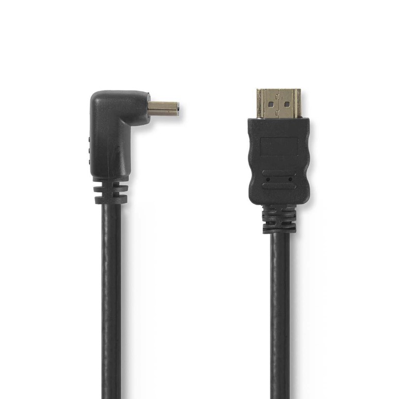 Nedis High Speed HDMI kabel met ethernet - HDMI 90 Angled, 1.5 m, zwart