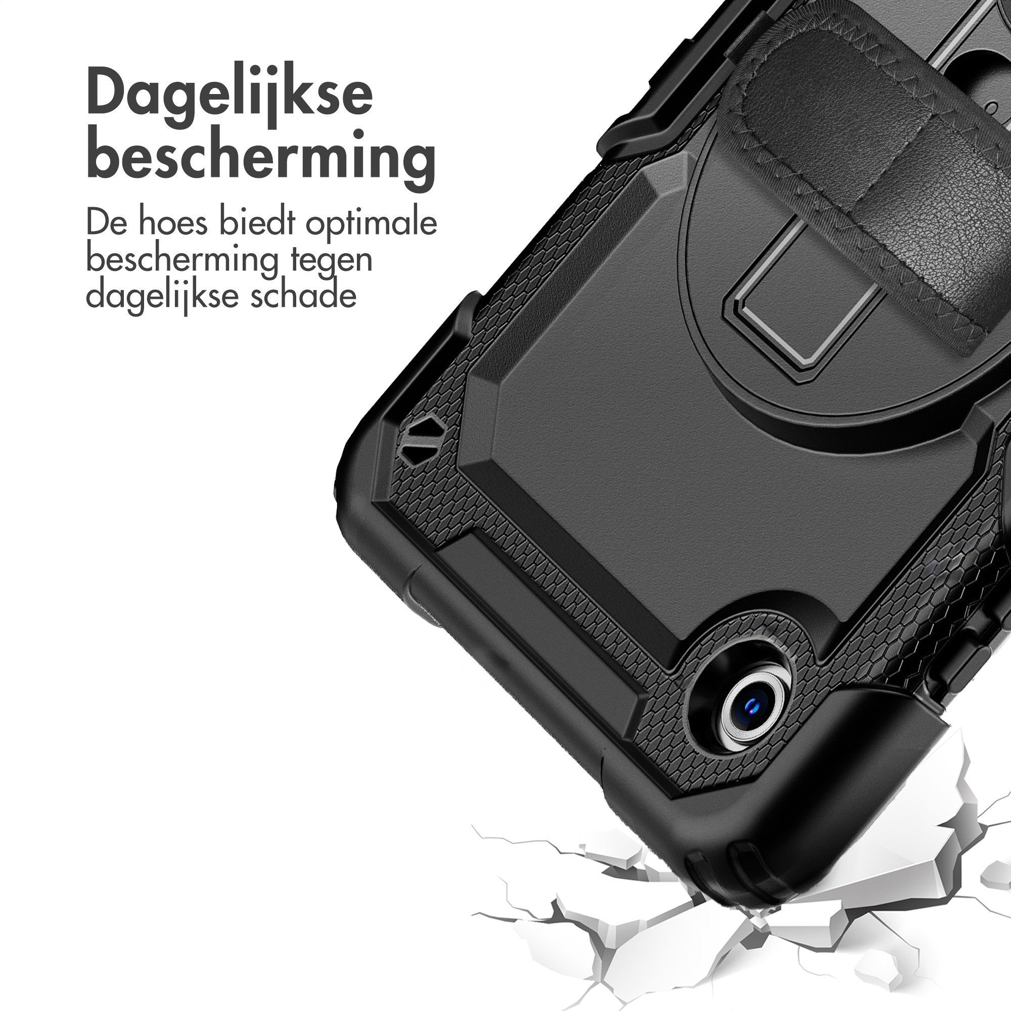 Accezz Rugged Backcover met schouderstrap, Samsung Galaxy Tab A11+, Zwart
