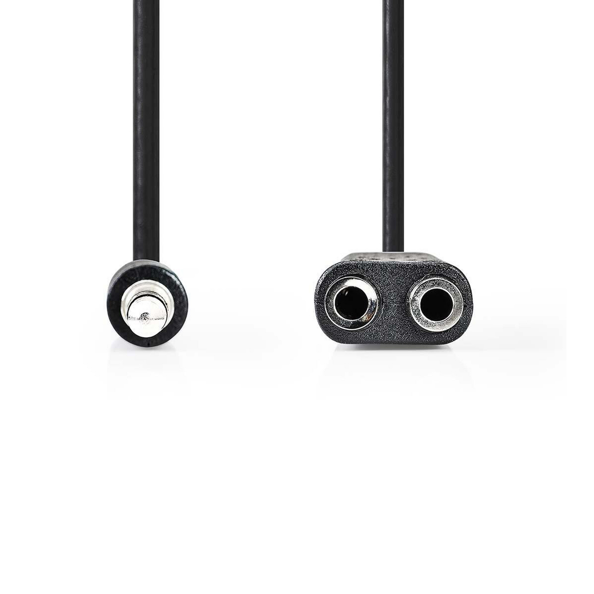 Nedis Stereo Audio kabel, 3.5 mm Male - 2x 3.5 mm Female, 0.2 m, zwart