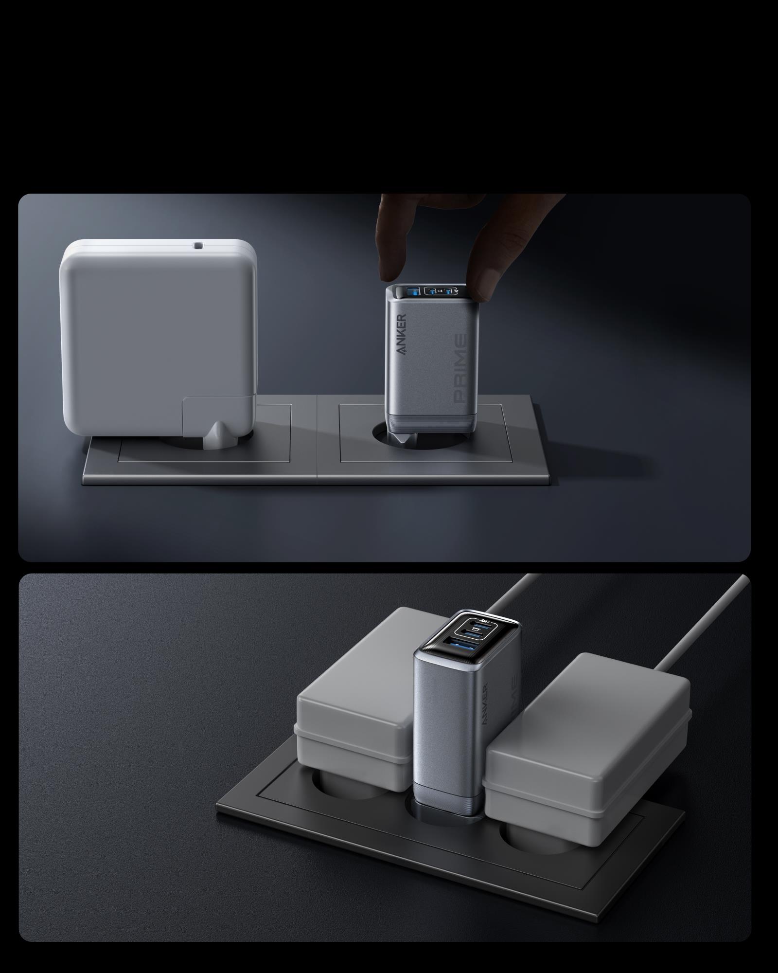 Anker Prime 100W 2C/1A Zilver