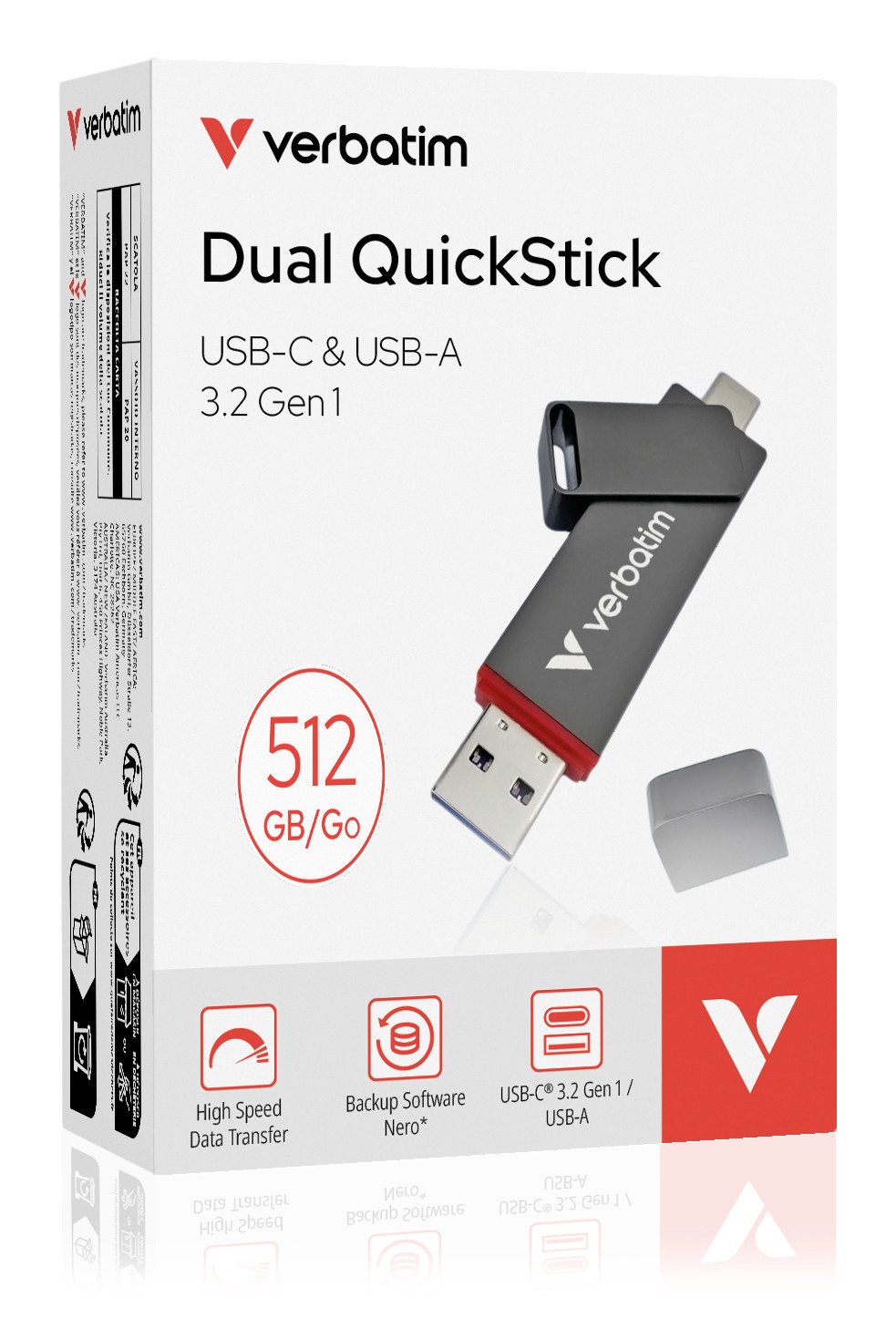 Verbatim Dual QuickStick 512GB, USB-C & USB-A