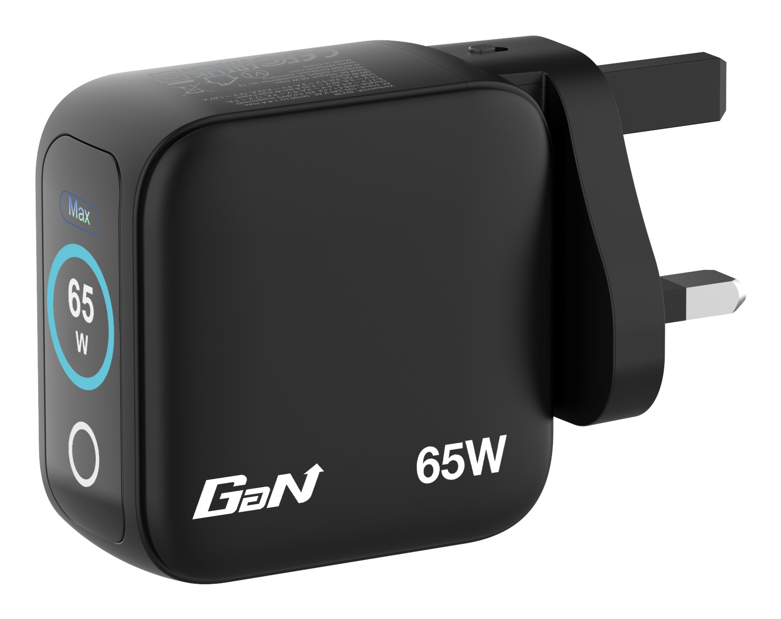 Verbatim Mini GaN Lader  met display, 65W, 2x USB-C, 1x USB-A