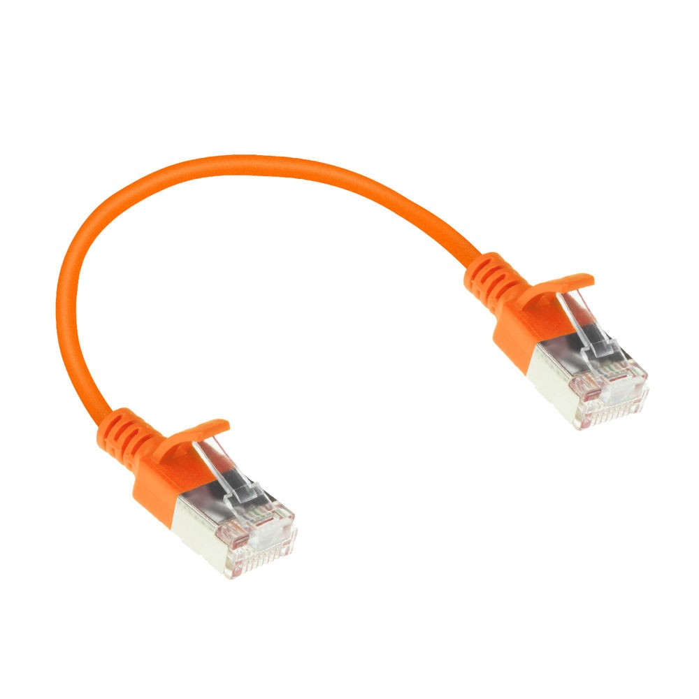 FTP Slimline patchkabel oranje CAT6A 0,5m bulk