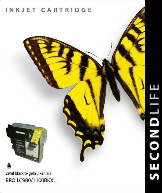 SecondLife Inkt voor: Brother LC-980 / 1100 Zwart
