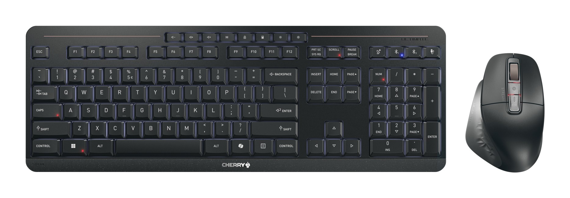 Cherry Stream Desktop Ultimate, Qwerty US, Zwart