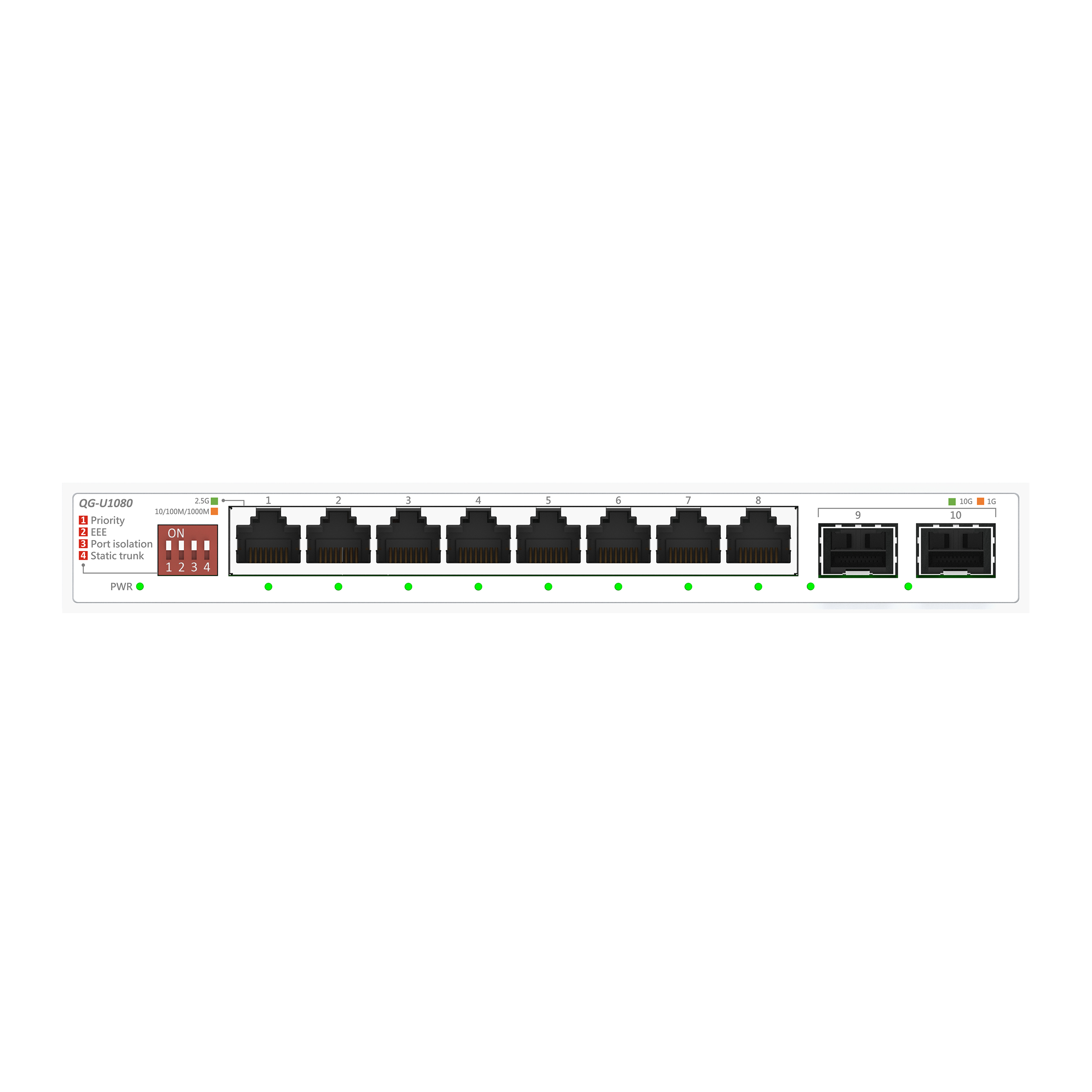 ASUS QG-U1080, 8-Port 2.5G + 2-Port 10G SFP+ Unmanaged Switch