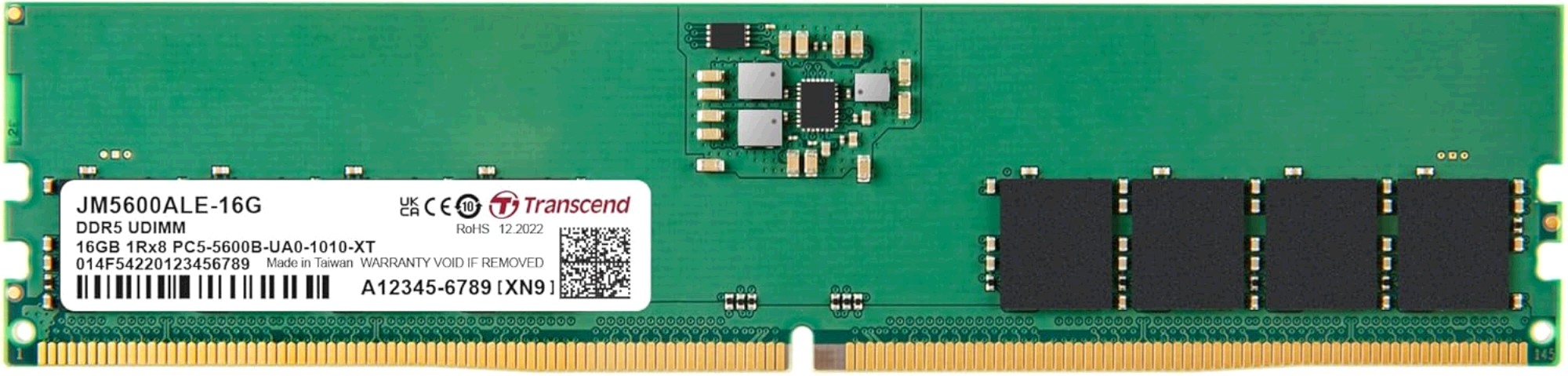 Transcend 16GB DDR5 5600MHz, JM5600ALE-16G JetRam, U-DIMM CL46