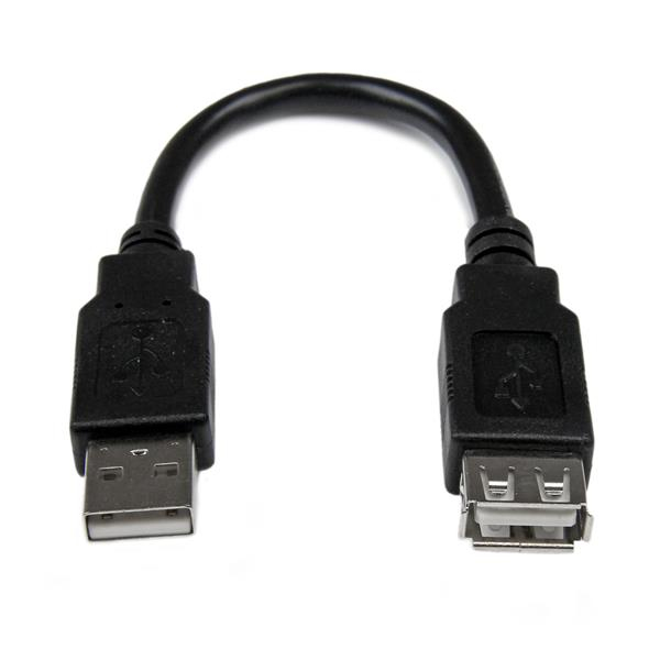 StarTech verlengkabel USB A (m) - USB A (f), 15cm, zwart