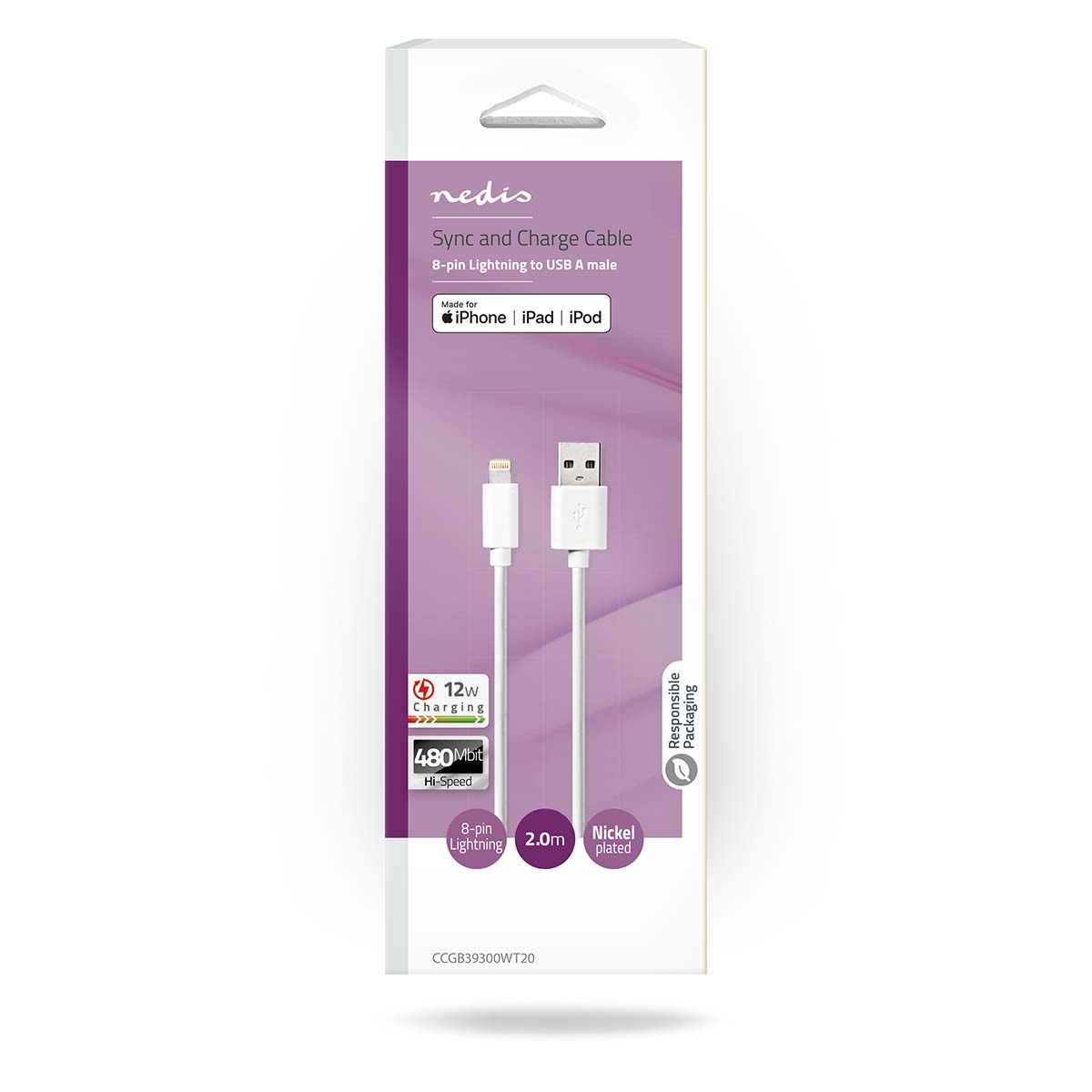 Nedis USB Kabel 2.0 | CCGB39300WT20