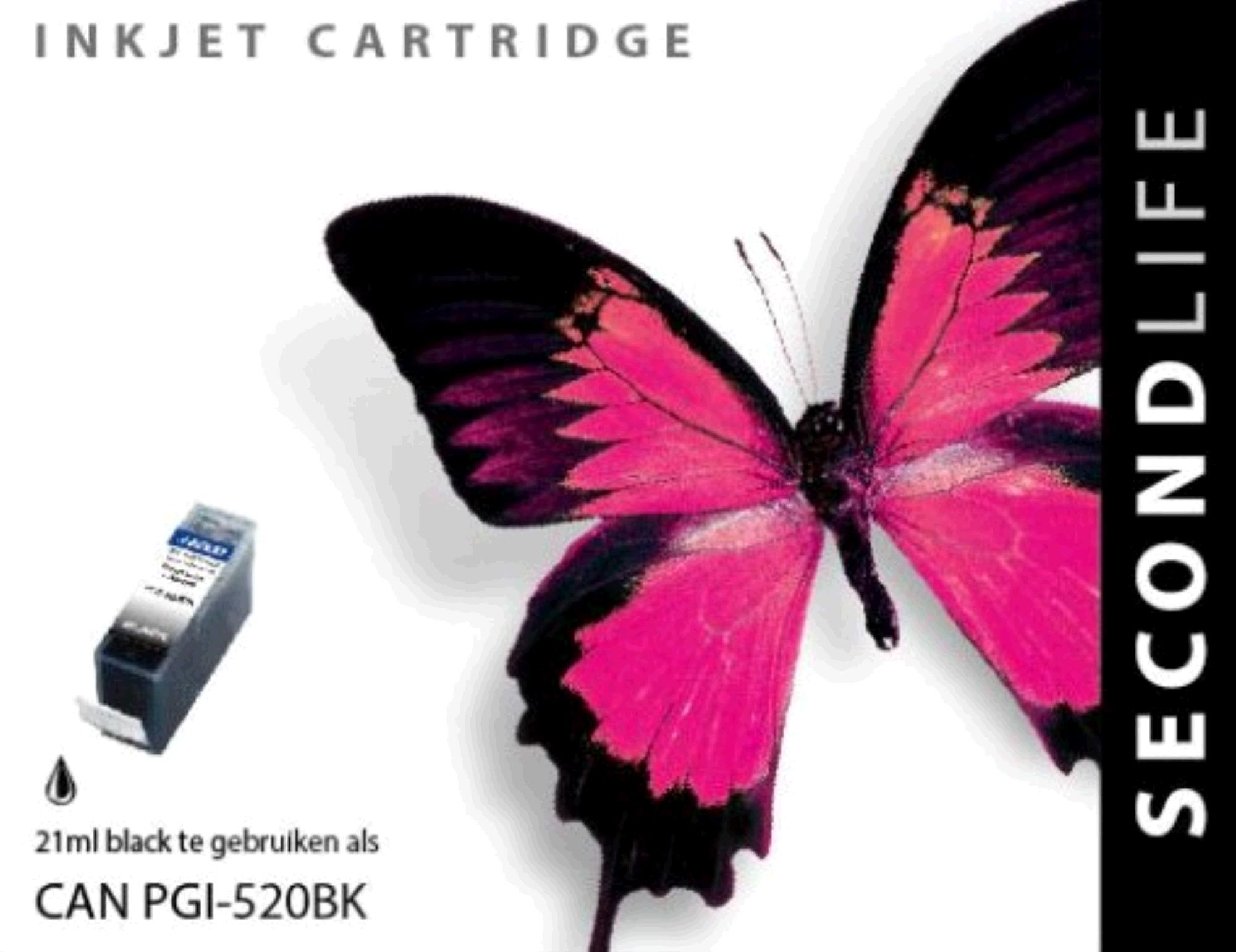 SecondLife inkt voor: Canon PGI 520 Zwart