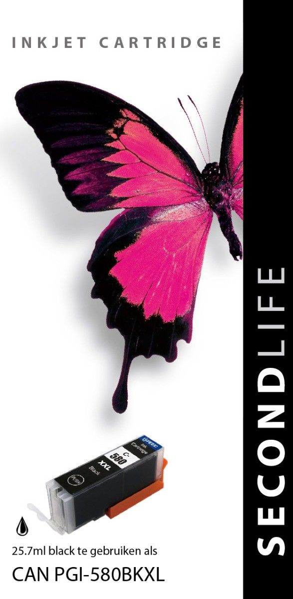 SecondLife inkt voor: Canon PGI 580XL Zwart